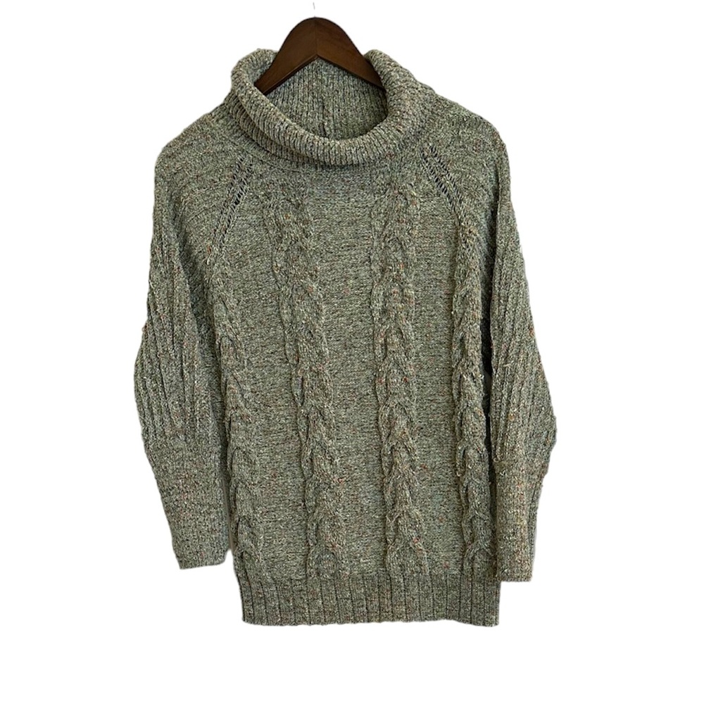 Moon & Madison cable knit Mossey, green turtleneck, sweater, women’s medium